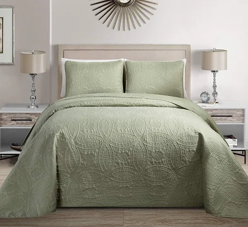Miniatura 11 de Linen Plus Collection - Juego de colcha en relieve de 3 piezas Gris antracita