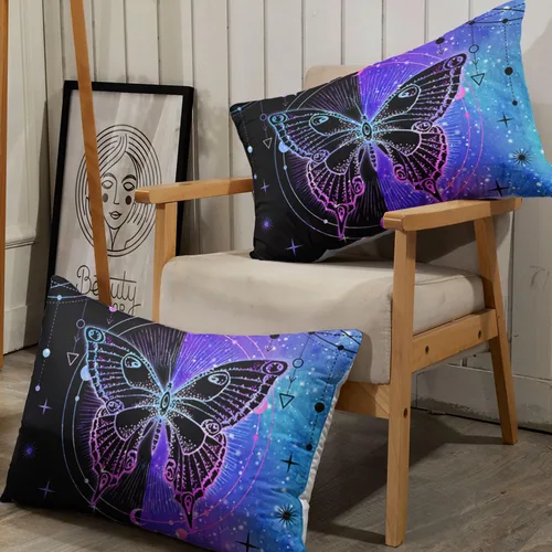 Miniatura 5 de Datura home Juego de Ropa de Cama con Sábana Bajera y Sábana Encimera de 4 Piezas con Estampado de Mariposas Negras y Azules Juego de Ropa de Cama