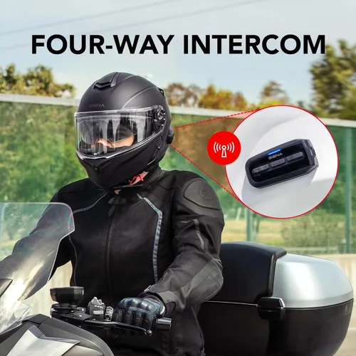 Miniatura 2 de Sena Outrush R Casco Modular para Motocicleta Bluetooth con Sistema de Intercomunicador (Negro Mate, L)