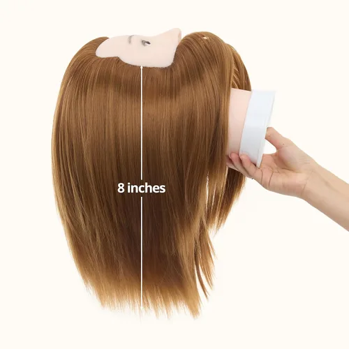 Miniatura 5 de Cabeza de maniquí masculino con cabello, cabeza de maniquí de peluquero de 10 pulgadas, cabeza de maniquí de peluquería de cosmetología para Marrón