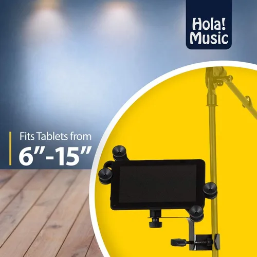Miniatura 4 de ¡Hola! HM-MTH, soporte para tableta, micrófono y celular, para aparatos con pantallas de 6 a 15 pulgadas