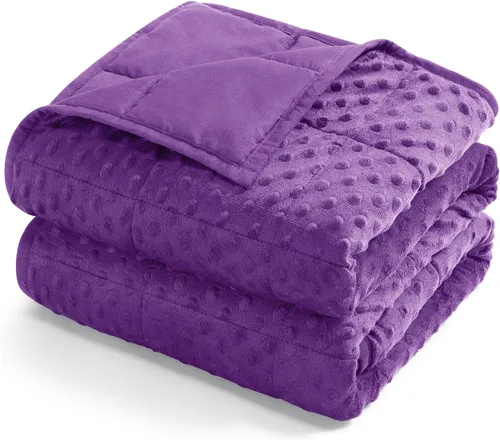 Miniatura 8 de Kivik Manta con peso de 3 libras, manta pesada de puntos Minky suave refrescante para una mejor relajación y sueño, lavable a máquina, 36 x 48 Gris