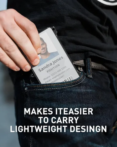 Miniatura 5 de Cartera de metal para hombre, cartera minimalista con tarjetero de identificación transparente, delgada, bloqueo RFID, bolsillo frontal, billetera