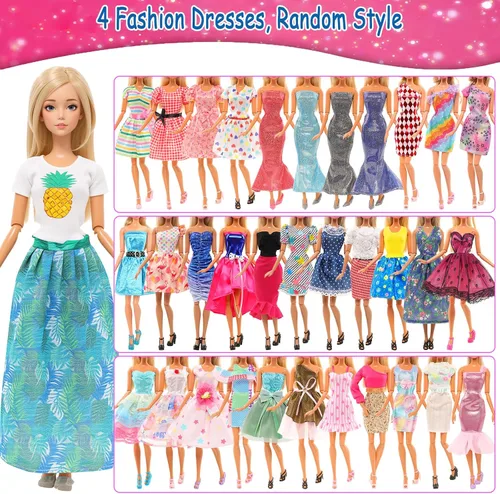 Miniatura 2 de Lote 15 artículos Barwa, 5 juegos moda casual ropa/trajes con 10 pares de zapatos para muñeca Barbie regalo de Navidad