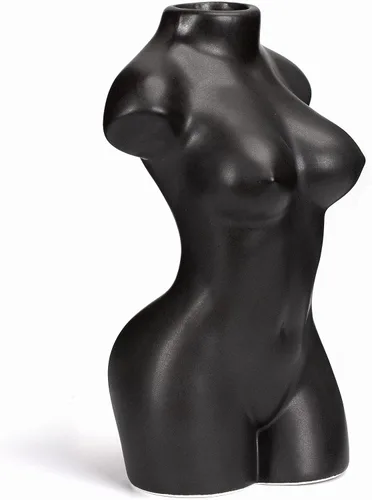 Miniatura 5 de Jarrón de cuerpo femenino - Jarrón grande bohemio en forma de cuerpo femenino de 4.7 x 7.7 pulgadas - Jarrón feminista minimalista único y fresco