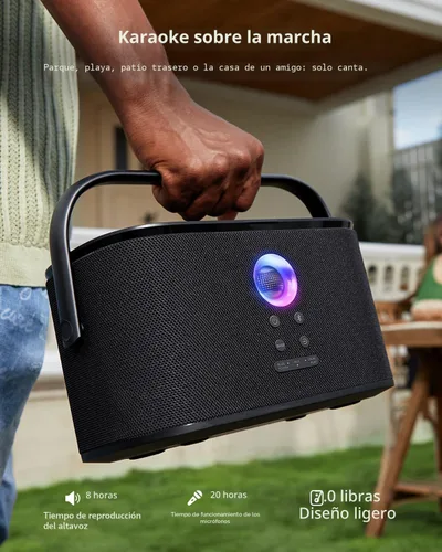 Miniatura 9 de Ikarao Máquina de karaoke portátil para adultos, pantalla y pantalla de letras integradas, 2 micrófonos inalámbricos de carga automática, aplicación