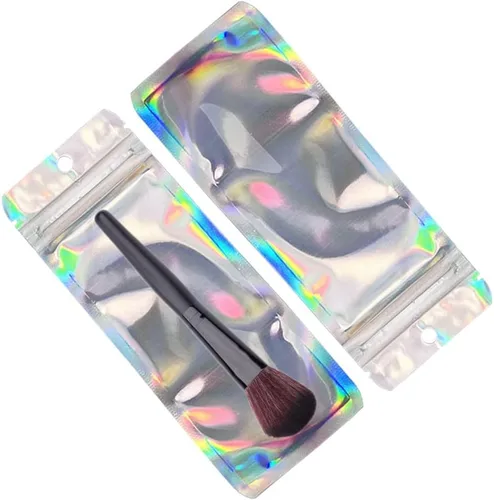 Miniatura 6 de PABCK 100 unidades de 2.36 x 5.9 pulgadas (tamaño interior de 1.9 x 4.65 pulgadas), bolsas de papel de aluminio resellable frontal transparente