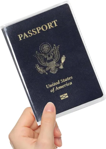Miniatura 4 de Funda impermeable transparente para pasaporte, protector de pasaporte de plástico, artículos esenciales de viaje, unisex para adultos, con funda