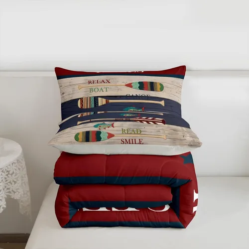 Miniatura 7 de Juego de edredón de verano con reglas de la piscina, ropa de cama rústica de granja, tamaño individual para niños, adolescentes y adultos