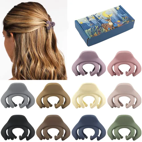 Miniatura 9 de MAORULU Pinza para el cabello, pinza de pulpo para cabello fino/medio grueso, para mujeres y niñas, 1.5 pulgadas, mini pinzas de mandíbula mate