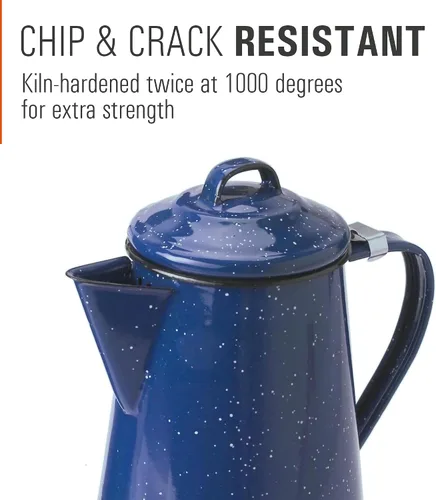 Miniatura 3 de GSI Outdoors Cafetera esmaltada para almacenar café caliente, té para campamento y granja, 8 tazas