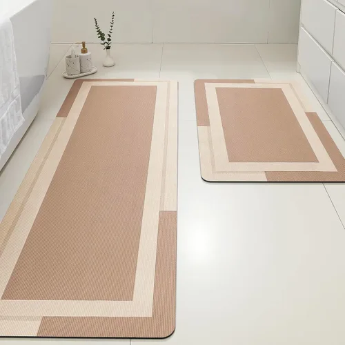 Miniatura 45 de ACCUMTEK Alfombrilla de Baño Ultra Delgada, Alfombrillas de Baño Antideslizantes con Respaldo Mejorado para Colocar Bajo la Puerta, Alfombras