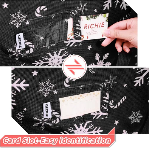 Miniatura 5 de RICHIE Bolsa de almacenamiento para árbol de Navidad de 9 pies (juego de 3 piezas), bolsa Oxford 600D para árbol de Navidad a prueba de desgarros