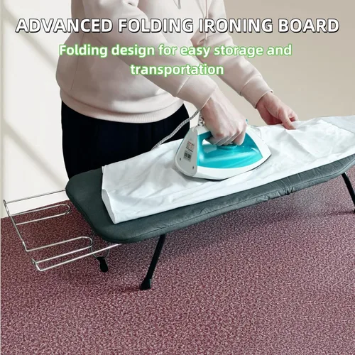 Miniatura 3 de Tabla de planchar compacta y plegable, con soporte para plancha y cubierta resistente al calor, mini tabla de planchar portátil antideslizante