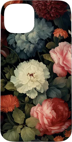 Miniatura 9 de Vintage Dark Flower Pattern Moody Floral Case for iPhone 16