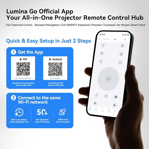 Miniatura 14 de Mini proyector con WiFi 6 y Bluetooth 5.4 Auto Vertical Keystone incorporado Android 14 OS, 1080P 4K compatible portátil 180° proyector giratorio