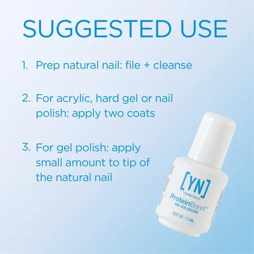 Miniatura 4 de Young Nails Protein Bond - Imprimador de uñas no ácido, adherencia mejorada para esmalte de gel y acrílico, deshidratador de uñas, aglutinante de pH