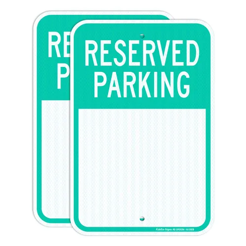 Miniatura 7 de Faittoo Letreros de estacionamiento reservados en blanco, paquete de 4 letreros de aluminio reflectantes de 18 x 12 pulgadas, de grado ingeniero