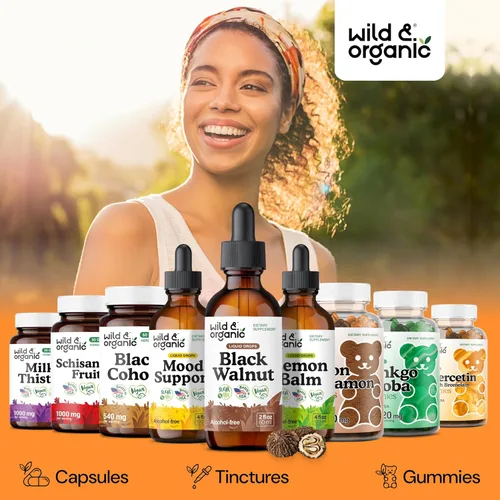 Miniatura 5 de Wild & Organic Tintura de Nuez Negra - Limpieza Desintoxicante con Extracto de Cáscara de Nuez Negra - Suplemento Herbal para Desintoxicación