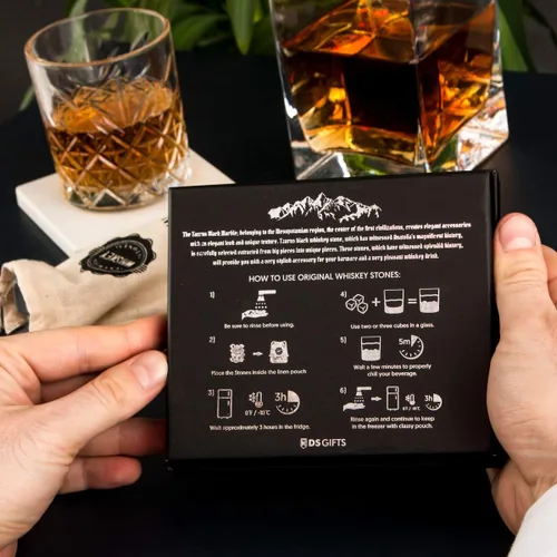 Miniatura 7 de Juego de regalo de piedras de whisky premium con 12 piedras y bolsa. Whisky, Bourbon, Cognac, Scotch, Ginebra, bebida de vino. Cubitos de hielo