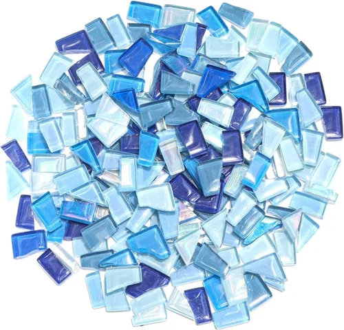 Miniatura 16 de Azulejos de mosaico de vidrio de mosaico irregular mixto morado, 10.58 oz de mosaico DIY conjunto de mosaico para adultos, suministros de Púrpura