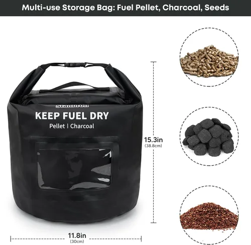 Miniatura 2 de Stanbroil Bolsa de almacenamiento de pellets de madera de 20 libras, contenedor de tela impermeable al aire libre para pellets, carbón, astillas