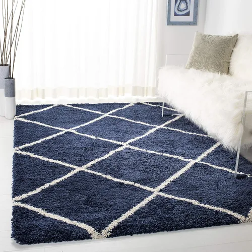 Miniatura 110 de SAFAVIEH - Alfombra de la colección Hudson Shag, diseño de enrejado moderno, no desprende pelusa y fácil de cuidar, 2 pulgadas de grosor, ideal