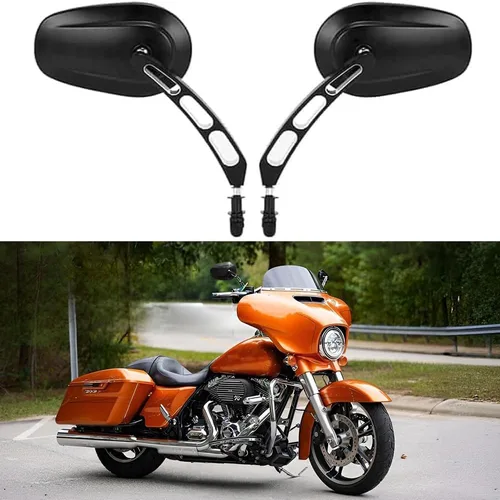 Miniatura 13 de DREAMIZER Sportster Espejos compatibles con Harley Road King Street Electra Glide Dyna Softail Road Glide Retrovisor de motocicleta 1982-2026 (negro)
