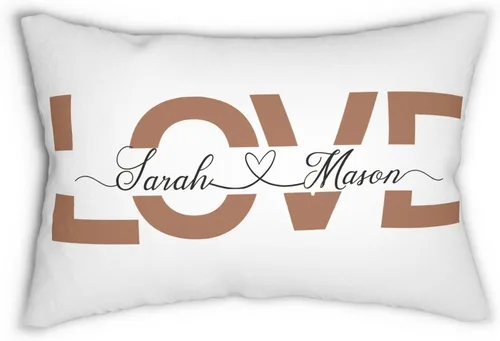 Miniatura 10 de Funda de almohada personalizada para boda con nombres de la pareja y fecha personalizada, almohada con monograma para aniversario de boda, Design #17