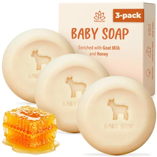 Miniatura 9 de Made in USA - Barra de jabón para bebés con leche de cabra y miel, procesada naturalmente en frío a partir de ingredientes orgánicos, delicada