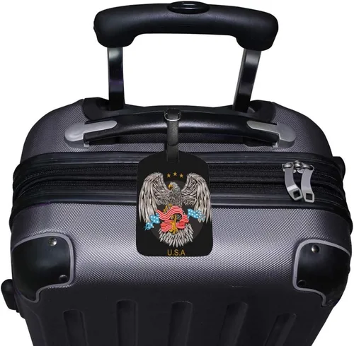 Miniatura 2 de Guitong Viaje Equipaje Etiqueta De Equipaje De Deer Skull Passion Flower Tendril Silhouette Mochila Etiqueta Maleta Identificador De Viaje De Cuero