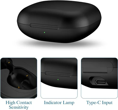 Miniatura 2 de Funda de carga inalámbrica compatible con Beats Fit Pro, cargador portátil de repuesto con botón de sincronización de emparejamiento Bluetooth, Negro