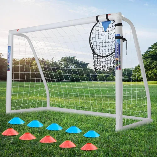 Soccer Goal for Backyard 10×6.5, 8×6 and 6×4 FT Soccer Goals Weatherproof and Portable HPVC Soccer Goal with Soccer Target Net and Carry Bag for