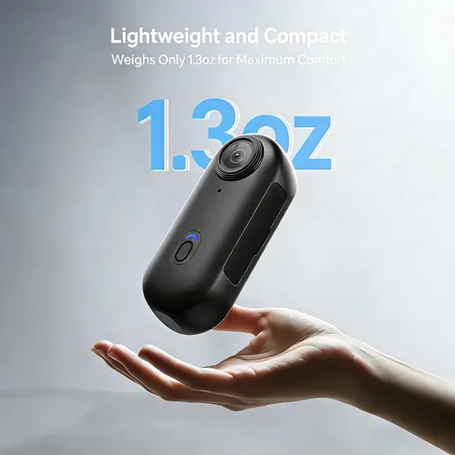 Miniatura 10 de JETO Mini cámara corporal 4K 64G, Cámara magnética portátil con clip, POV gran angular de 150°, WiFi App Live View, Caso impermeable, Caso/soporte
