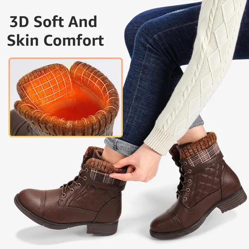 Miniatura 44 de STQ Botas de combate con cordones para mujer