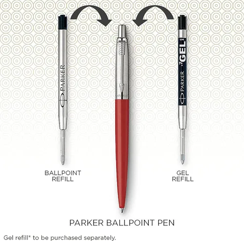 Miniatura 7 de Parker Jotter Bolígrafo de acero inoxidable CT bolígrafo, con caja de regalo, Rojo y cromado