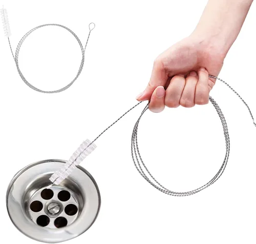Cepillo de drenaje flexible: herramienta de limpieza de nylon interior extra largo para limpiar plomería/refrigerador/tubo de fregadero 150cm/59inch