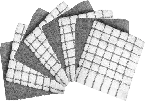 Miniatura 2 de Bumble - Paños de cocina (8 unidades) 12 x 12 pulgadas Toallas de cocina 100% algodón 405 GSM Toallas de cocina suaves, altamente Gris