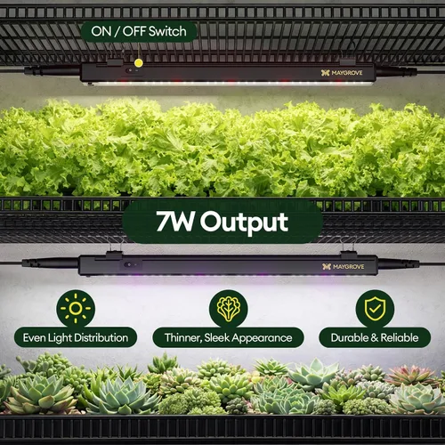 Miniatura 2 de Maygrove Luces de cultivo para plantas de interior, lámpara LED de crecimiento de espectro ajustable de 1 pie de 28 W (4 x 7 W), tira de luz de rojo