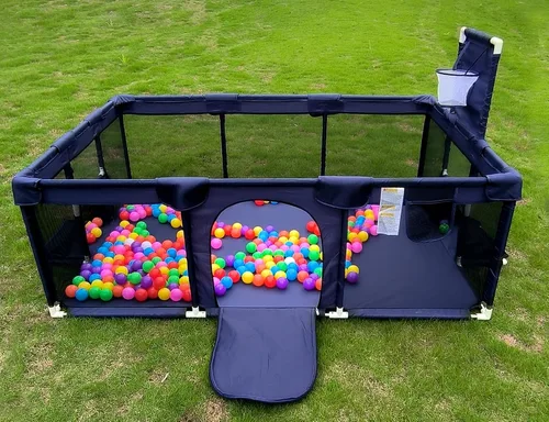 Miniatura 2 de Gaorui Pozo grande de pelotas para bebés para niños – Corralito portátil para interiores y exteriores, para niños pequeños, juegos de seguridad