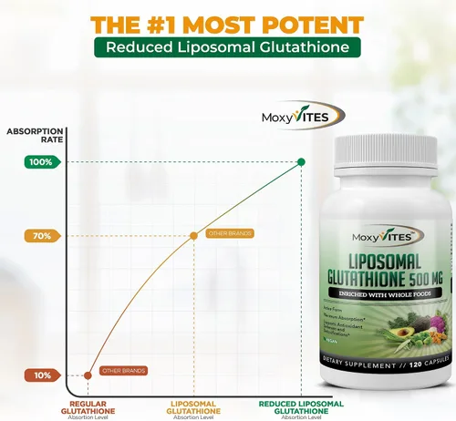 Miniatura 7 de Suplemento de glutatión liposomal de 500 mg – L glutatión puro (GSH) reducido – Forma activa, hecho con alimentos integrales orgánicos, complejo
