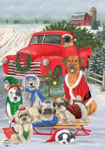 Miniatura 7 de Briarwood Lane - Bandera para casa con enanos de invierno, temática de Navidad, con gorro de Santa, humor, 28 x 40 pulgadas Gnomos de invierno