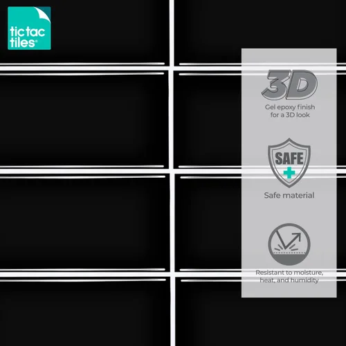 Miniatura 6 de Tic Tac Tiles Adhesivo autoadhesivo removible de 12 x 12 pulgadas para la loseta del muro de la cocina o el baño, azulejos en diseños de metro