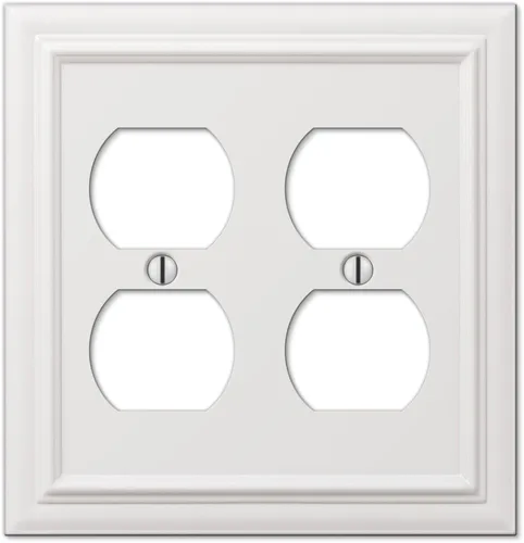 Miniatura 12 de Amerelle 94BW Continental - Placa de pared, 1 en blanco, metal fundido, blanco, 1 paquete