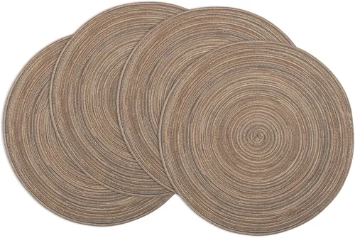 Miniatura 53 de Winknowl Juego de 4 manteles individuales redondos trenzados, lavables, tejidos resistentes al calor, para mesas de cocina, comedor, manteles Beige