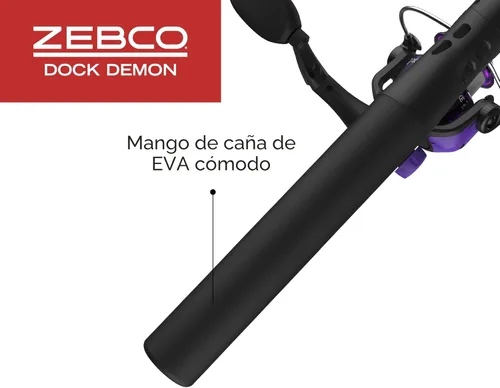 Miniatura 6 de Zebco Dock Demon - Carrete giratorio y caña de pescar, caña de fibra de vidrio duradera de 30 pulgadas, carrete de pesca anti-reversa QuickSet