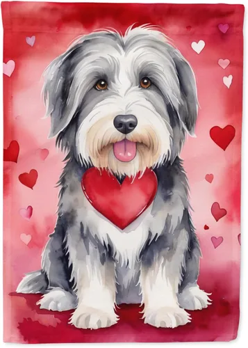 Miniatura 84 de Caroline's Treasures DAC5292CHF - Bandera de Border Collie My Valentine House para porche, grande, con manga para porche, para colgar en la pared