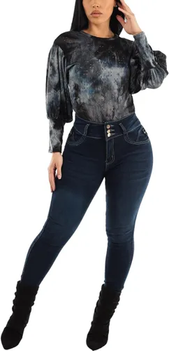 Miniatura 2 de Moda Xpress Jeans ajustados de cintura súper alta para mujer - Levanta Cola Skinny Jeans
