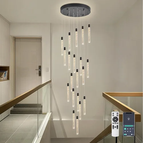 Miniatura 23 de Iluminación Colgante para Isla de Cocina, Lámpara de Araña para Techo Alto, Accesorios de Iluminación de Lámpara de Araña Moderna, Lámpara de Araña