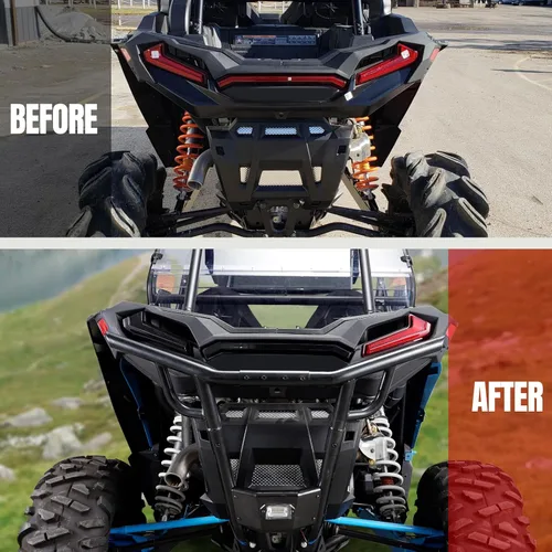 Miniatura 7 de A & UTV PRO Parachoques trasero para Polaris RZR XP 1000/XP 4 1000/XP Turbo/XP 4 Turbo 2019-2023, parachoques trasero del desierto, tubo de acero